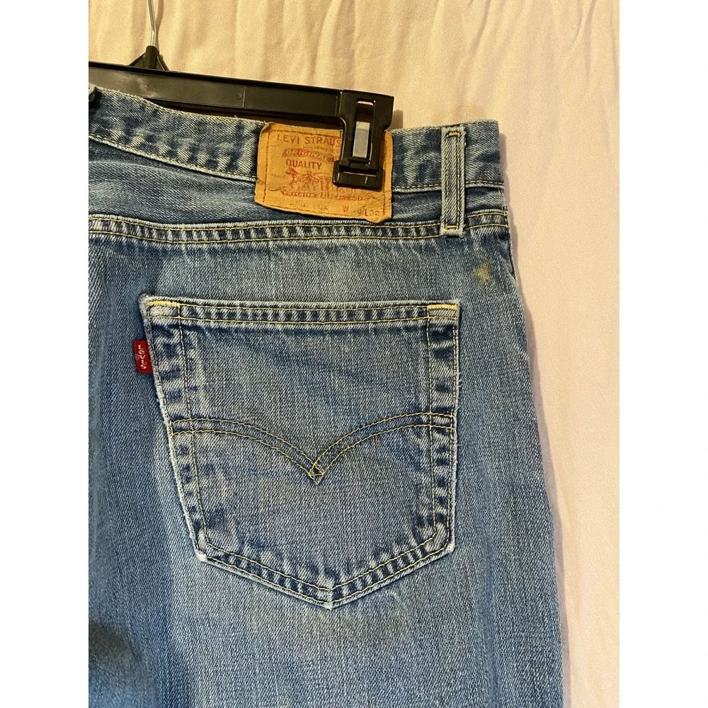 Vintage Y2K Levis 501 Mens Jeans 38x32 (36x30) Medium Wash Straight Button Fly